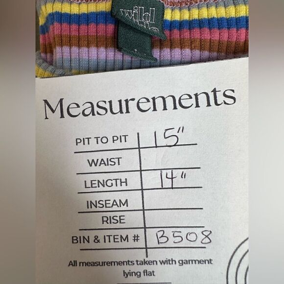 Wild Fable Cropped Long Sleeve Top Multi Color Stripes Size S - Picture 8 of 8